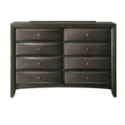 1Pc Contemporary 2 Drawer Nightstand End Table Jewelry Tray Brown Solid Wood Wooden Bedroom Furniture