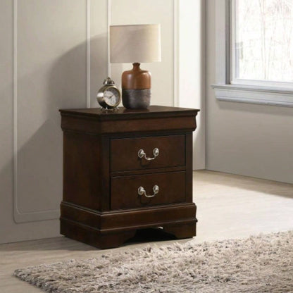 Demetra Cappuccino 2 - Drawer Nightstand with Bail Handle