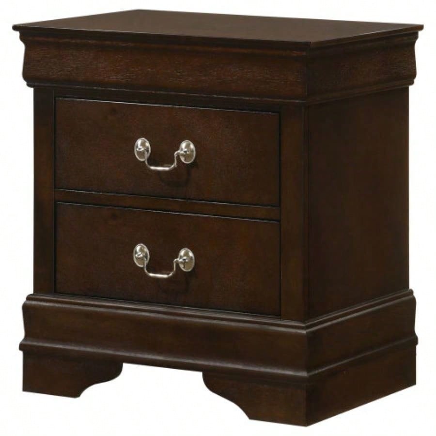 Demetra Cappuccino 2 - Drawer Nightstand with Bail Handle