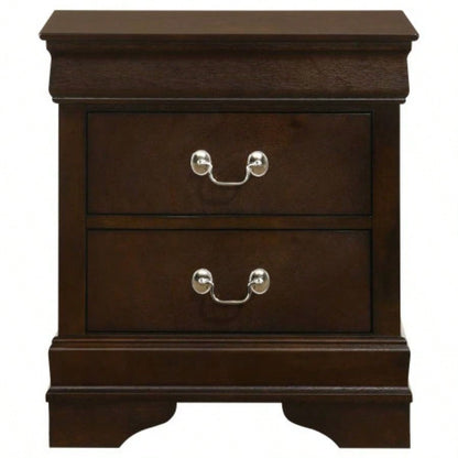 Demetra Cappuccino 2 - Drawer Nightstand with Bail Handle