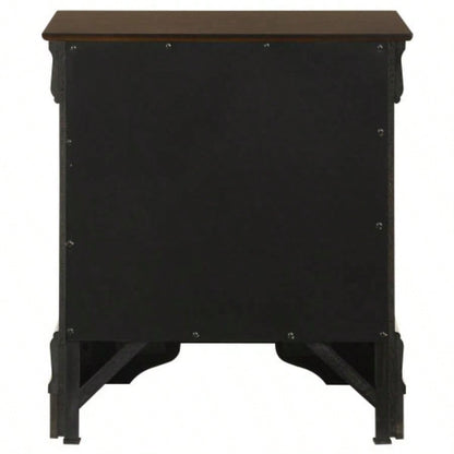 Demetra Cappuccino 2 - Drawer Nightstand with Bail Handle