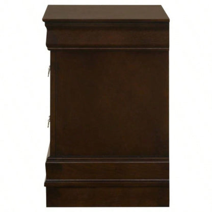 Demetra Cappuccino 2 - Drawer Nightstand with Bail Handle
