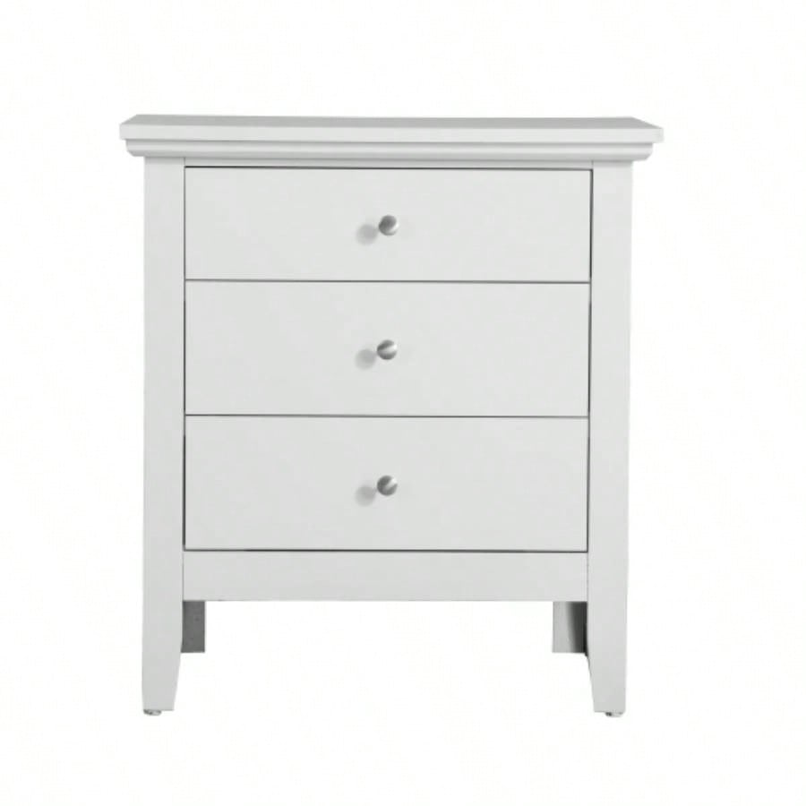 Elegant White Casual Nightstand