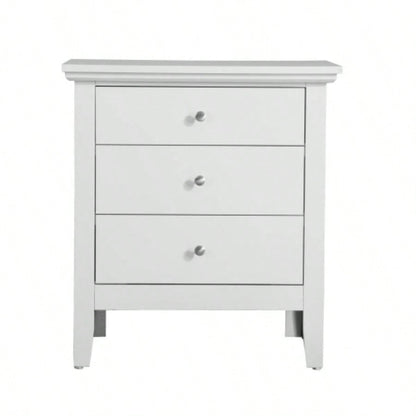 Elegant White Casual Nightstand