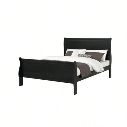 1pc Cherry Two Drawers Louis Philip Nightstand Solid Wood Contemporary Simple Style