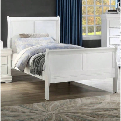 1pc Cherry Two Drawers Louis Philip Nightstand Solid Wood Contemporary Simple Style