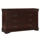 1pc Cherry Two Drawers Louis Philip Nightstand Solid Wood Contemporary Simple Style