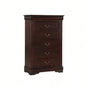1pc Cherry Two Drawers Louis Philip Nightstand Solid Wood Contemporary Simple Style
