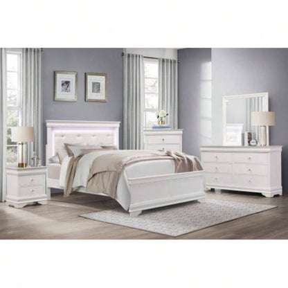 Traditional Design Bedroom Furniture 1pc Nightstand of 3x Drawers Faux Alligator Embossed Fronts White Wooden Furniture