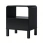 Modern Minimalist Curved - Top Solid Wood Nightstand - Black