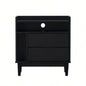 Mid - Modern Solid Wood 2 - Drawer Gallery Nightstand - Black