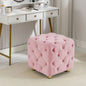 Purple Modern Velvet Upholstered Ottoman, Exquisite Small End Table, Soft Foot Stool, Dressing Makeup Chair, Comfortable Living Room, Bedroom, Entrance