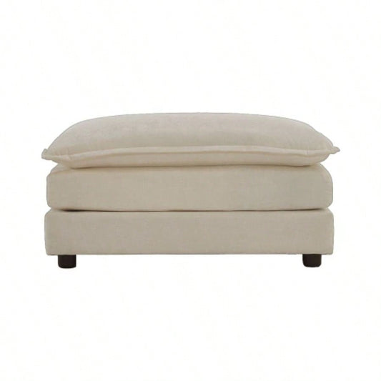 Chenille Fabric Ottomans Footrest to Combine with 2 Seater Sofa, 3 Seater Sofa and 4 Seater Sofa, Beige