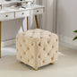 Purple Modern Velvet Upholstered Ottoman, Exquisite Small End Table, Soft Foot Stool, Dressing Makeup Chair, Comfortable Living Room, Bedroom, Entrance
