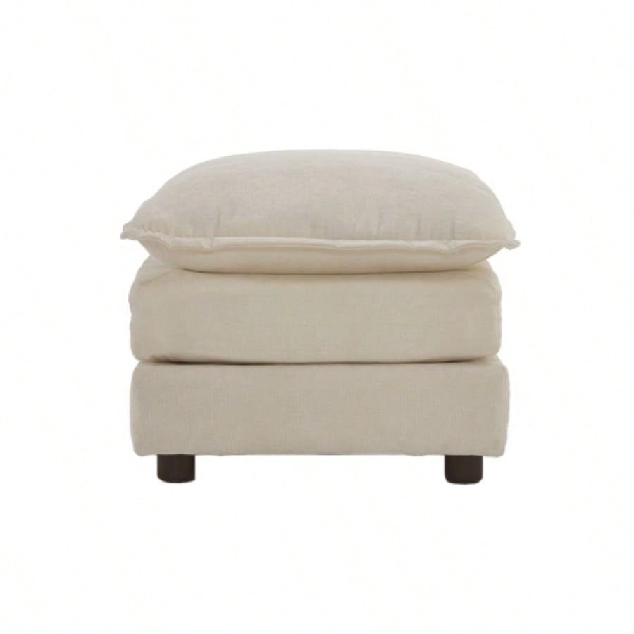Chenille Fabric Ottomans Footrest to Combine with 2 Seater Sofa, 3 Seater Sofa and 4 Seater Sofa, Beige