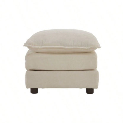 Chenille Fabric Ottomans Footrest to Combine with 2 Seater Sofa, 3 Seater Sofa and 4 Seater Sofa, Beige