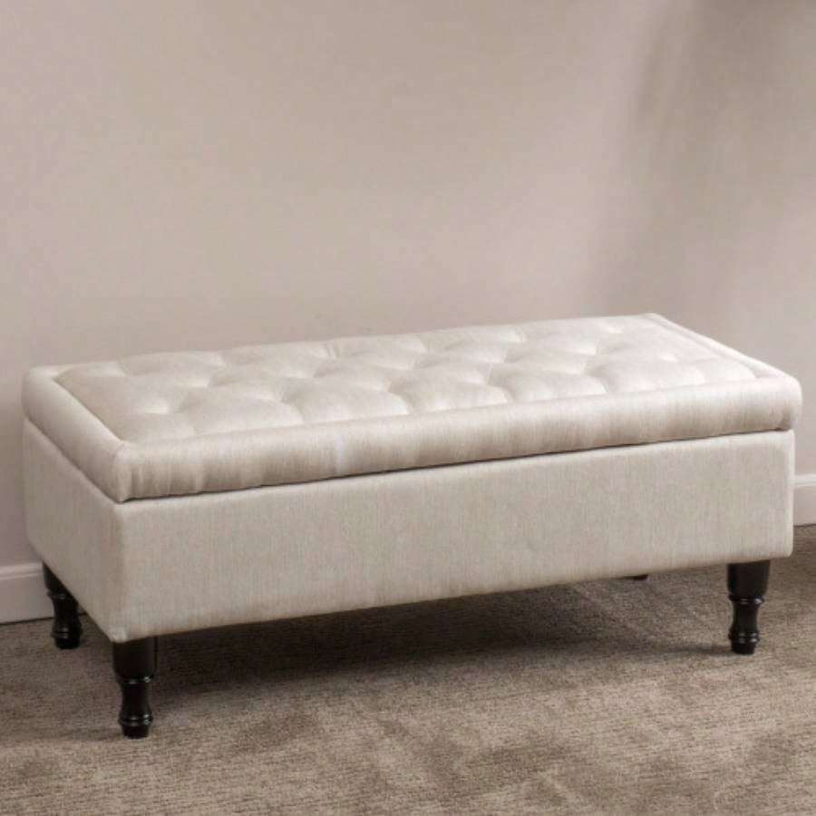 Storage Ottoman with Solid wood, Tufted Ottoman with Storage Living Room, Large End of Bed Ottomans, Modern Entryway Benches, Window Bedroom Benches Foot of Bed