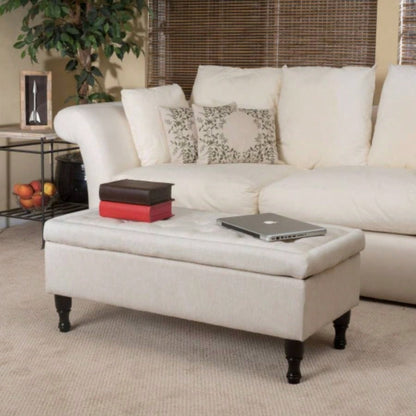 Storage Ottoman with Solid wood, Tufted Ottoman with Storage Living Room, Large End of Bed Ottomans, Modern Entryway Benches, Window Bedroom Benches Foot of Bed