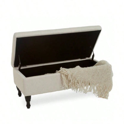 Storage Ottoman with Solid wood, Tufted Ottoman with Storage Living Room, Large End of Bed Ottomans, Modern Entryway Benches, Window Bedroom Benches Foot of Bed