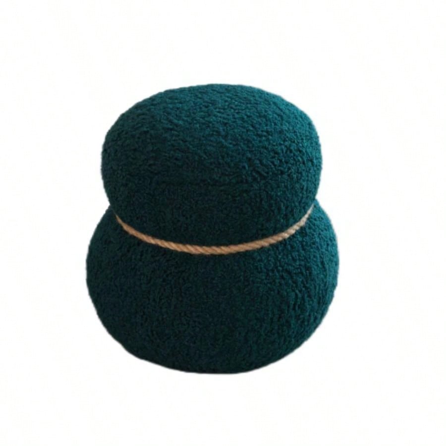 WKJ1Y Dark green snowman stool, body width 14.56 inches, round belly, playful cute, suitable any space