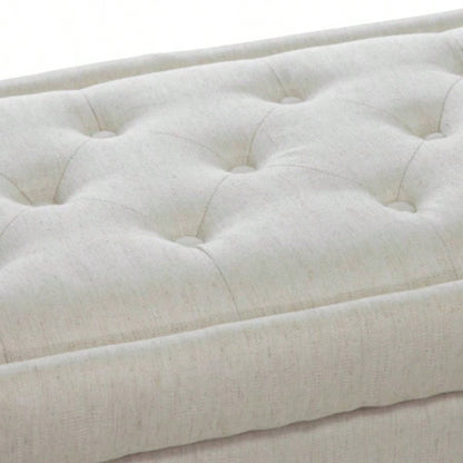 Storage Ottoman with Solid wood, Tufted Ottoman with Storage Living Room, Large End of Bed Ottomans, Modern Entryway Benches, Window Bedroom Benches Foot of Bed