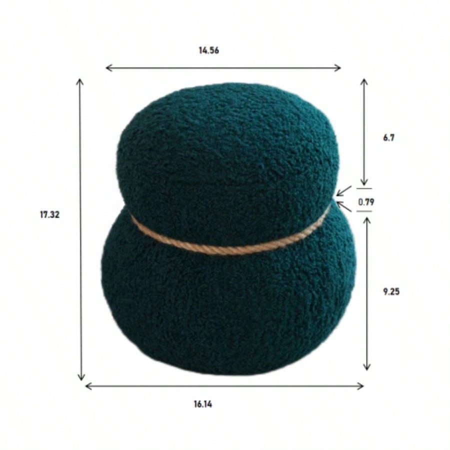 WKJ1Y Dark green snowman stool, body width 14.56 inches, round belly, playful cute, suitable any space