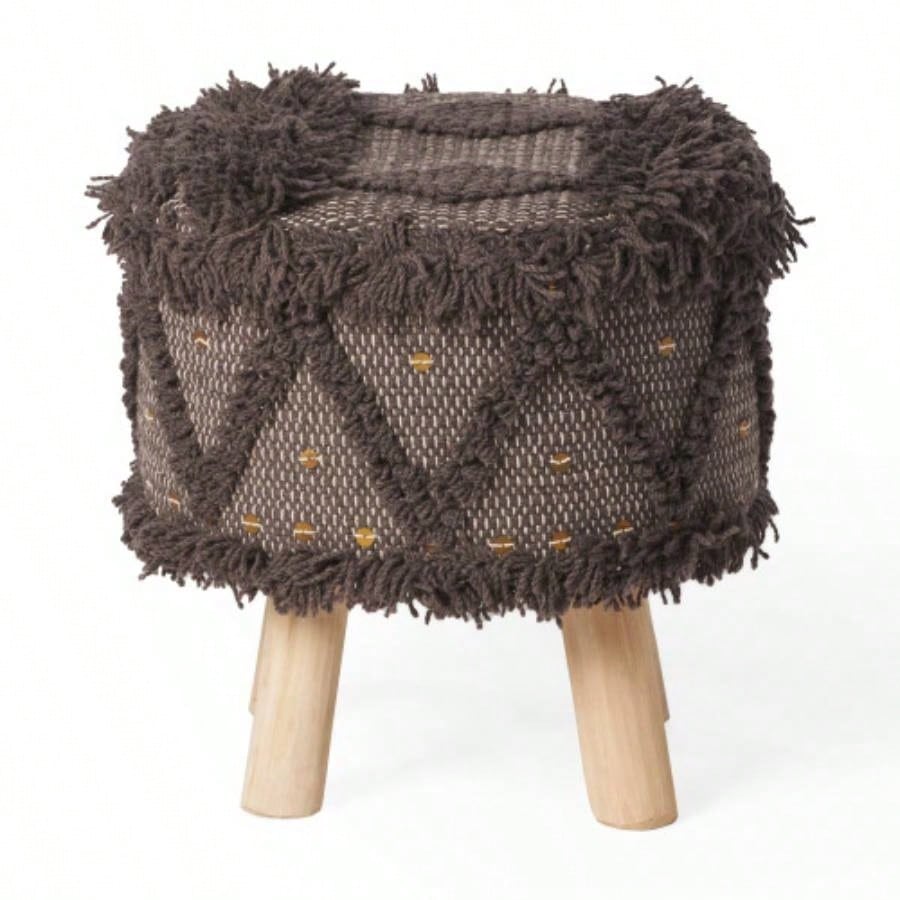 ROJA HANDCRAFTED WOOL COTTON 16 X 16 FOOT STOOL