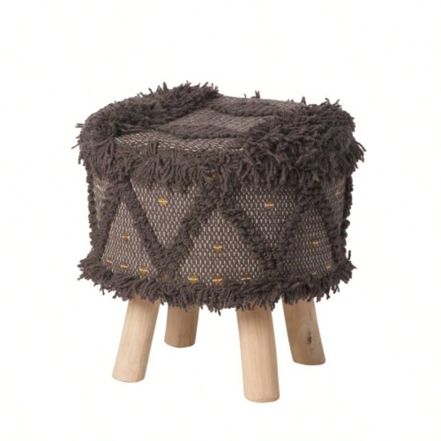 ROJA HANDCRAFTED WOOL COTTON 16 X 16 FOOT STOOL