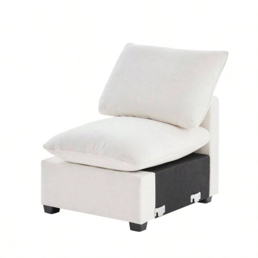 26*26 Ottoman Module Modular Sectional Sofa, Wide, Chenille, 2 Colors