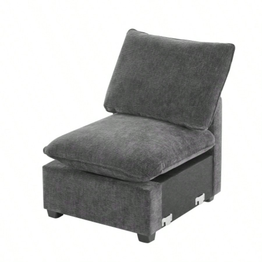 26*26 Ottoman Module Modular Sectional Sofa, Wide, Chenille, 2 Colors