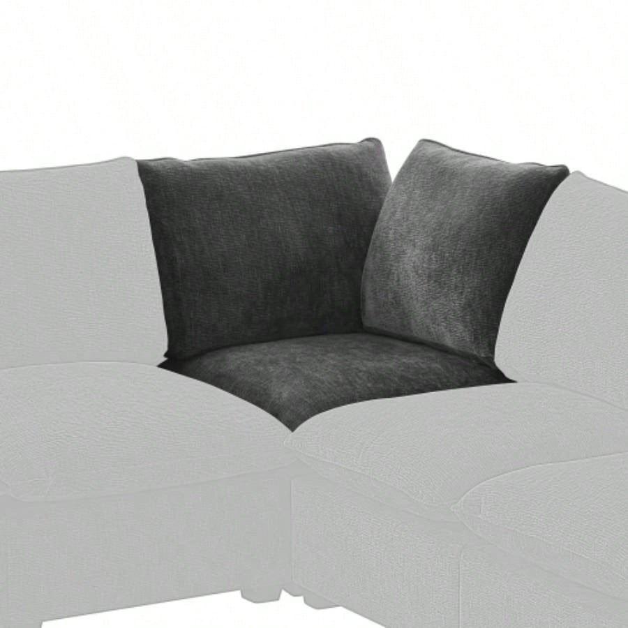 26*26 Ottoman Module Modular Sectional Sofa, Wide, Chenille, 2 Colors