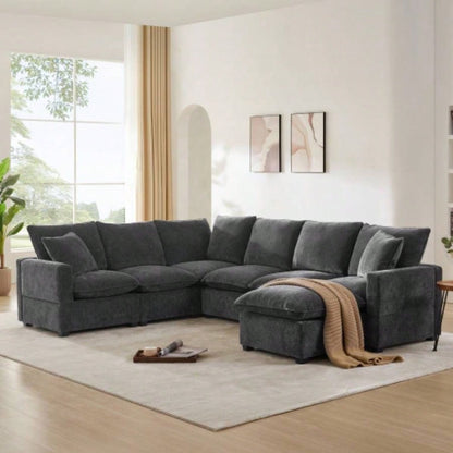 26*26 Ottoman Module Modular Sectional Sofa, Wide, Chenille, 2 Colors