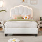 Elegant Upholstered Sherpa Fabric Storage Ottoman with Wood, Storage Bedroom, Living Room, White