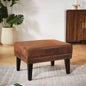 Mirod Vintage Distressed Ottoman, Classic Riveted Footrest with Solid Wood Living Room, Bedroom Study