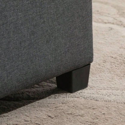 HOMCOM Fabric Tufted Storage Ottoman with Flip Top Lid, Metal Hinge and Stable Eucalyptus Wood Frame Living Room, Entryway, or Bedroom,