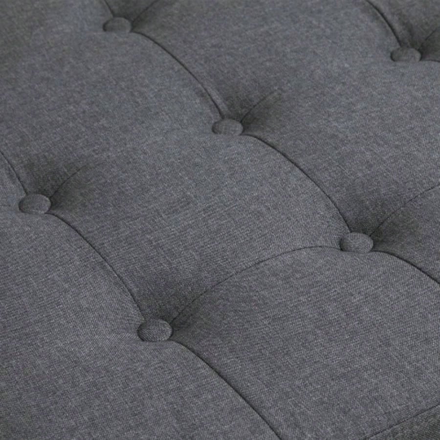 HOMCOM Fabric Tufted Storage Ottoman with Flip Top Lid, Metal Hinge and Stable Eucalyptus Wood Frame Living Room, Entryway, or Bedroom,