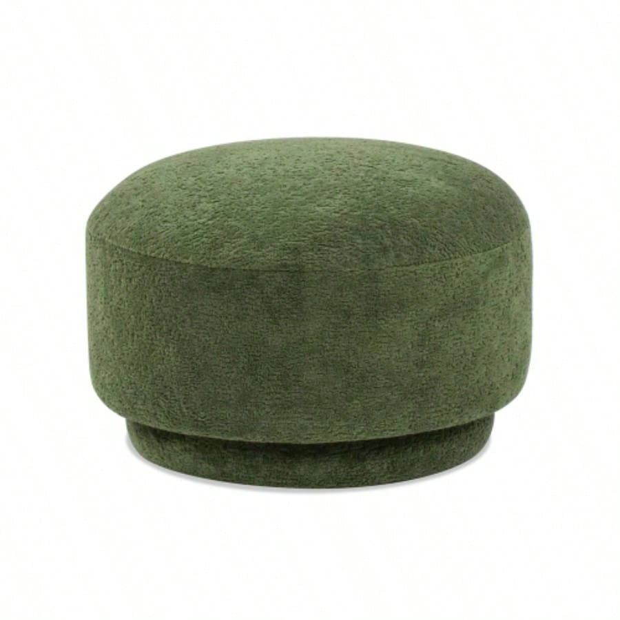 15 Mushroom Footstool Ottoman, Moss Green Fleeced Teddy