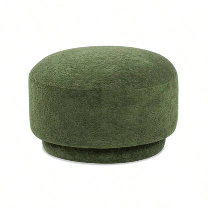 15 Mushroom Footstool Ottoman, Moss Green Fleeced Teddy