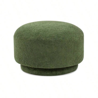 15 Mushroom Footstool Ottoman, Moss Green Fleeced Teddy