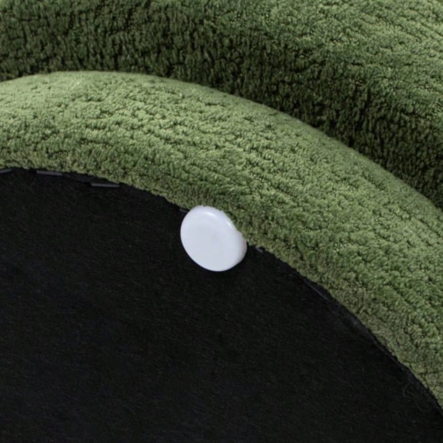 15 Mushroom Footstool Ottoman, Moss Green Fleeced Teddy