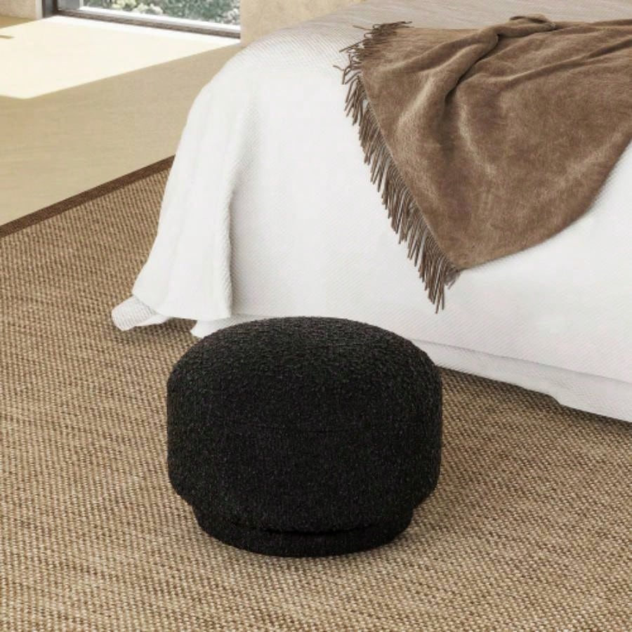 15 Mushroom Footstool Ottoman, Moss Green Fleeced Teddy