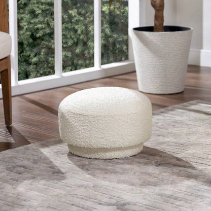 15 Mushroom Footstool Ottoman, Moss Green Fleeced Teddy