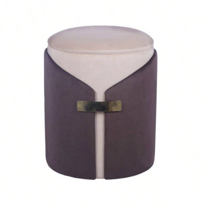 Two - Toned Ottoman with Storage or Vanity Stool, Brown
