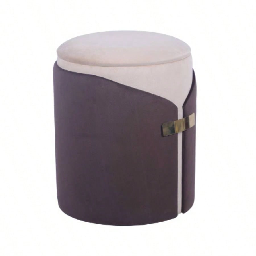 Two - Toned Ottoman with Storage or Vanity Stool, Brown