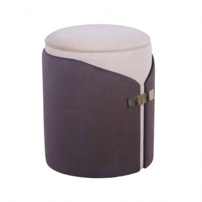 Two - Toned Ottoman with Storage or Vanity Stool, Brown