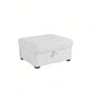 Living Room Square Tufted Upholstered Oversized Accent Ottoman with Storage Box, Large - White.