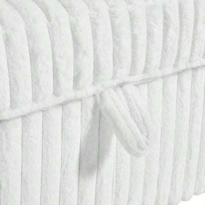 Living Room Square Tufted Upholstered Oversized Accent Ottoman with Storage Box, Large - White.