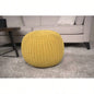 Knitted Cotton Round Pouf, Gray