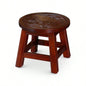 Carved Wooden Step Stool, Butterflies, Espresso