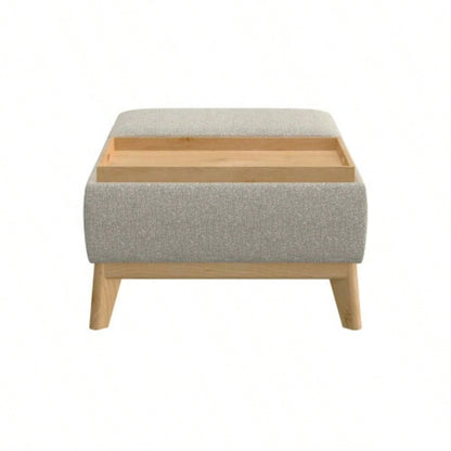 Tan Reversible Tray Ottoman